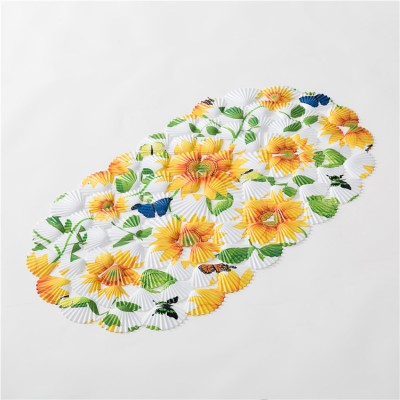 Competitive price super quality charming sunflower design floral bath mats