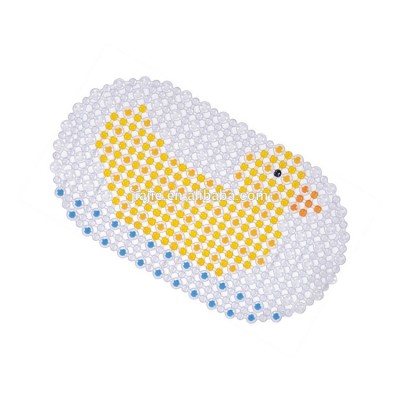 (J-B6939)Factory supply cartoon lovely duck design dots cheap bath mat,cheap dots printing bath mat