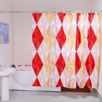 Factory Wholesale Custom Printed 100% Polyester Colorful Bath Shower Curtain