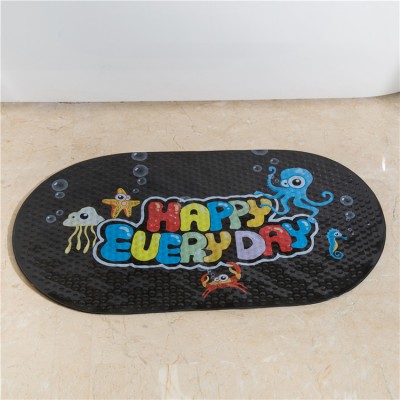 Latest arrival custom design funny black pvc funny color bath mat