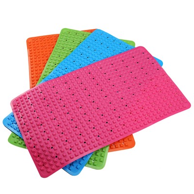 Factory supply thin curved custom size kids baby anti slip waterproof eco friendly pvc plastic non slip bath mat